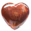 3.1" Red Carnelian Agate Puffy Heart Banded Natural Sparkling Crystal Polished Mineral Love Stone Heart - Madagascar + Acrylic Display Stand view 1