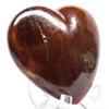 3.1" Red Carnelian Agate Puffy Heart Banded Natural Sparkling Crystal Polished Mineral Love Stone Heart - Madagascar + Acrylic Display Stand view 2