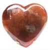 3.1" Red Carnelian Agate Puffy Heart Banded Natural Sparkling Crystal Polished Mineral Love Stone Heart - Madagascar + Acrylic Display Stand view 3