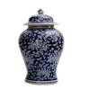 AMITVA Ceramic Vases Ginger Jar with Lid for Home Decor,Antique Temple Jar Vase Traditional Chinese Porcelain Dried Flower Vases Decoration for Living Room Table -C:High 45 cm view 1