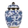 AMITVA Ceramic Vases Ginger Jar with Lid for Home Decor,Antique Temple Jar Vase Traditional Chinese Porcelain Dried Flower Vases Decoration for Living Room Table -B:High 40.5 cm view 1