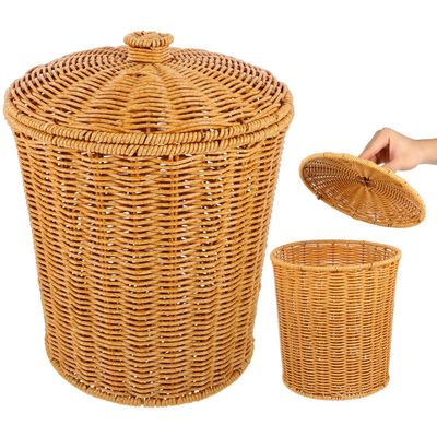 Beavorty Portable Laundry Basket with Lid Handheld Sundries Storage Bin for Dirty Clothes Household Toys Bedroom Bathroom Organization 11.41X9.25X7.87 Inch