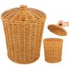 Beavorty Portable Laundry Basket with Lid Handheld Sundries Storage Bin for Dirty Clothes Household Toys Bedroom Bathroom Organization 11.41X9.25X7.87 Inch view 1