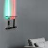HHUXIUE Lightsaber Wall Mount, Vertical Lightsaber Wall Mount Holder Black Acrylic Display Stand for Most Lightsabers, Heavy Duty Light Saber Wall Mount (Black, 6 Hole) view 1