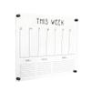 Personalized Acrylic Calendar for Wall Horizontal Weekly Calendar with 3 custom sections (23"Wx18.5"H, Matte Black Standoffs) view 1