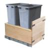Custom Service Hardware Meadow Lane Double 50 Qt. Pull Out Bottom Mount Waste Container view 1