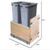 Custom Service Hardware Meadow Lane Double 50 Qt. Pull Out Bottom Mount Waste Container view 2