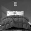PURE ECO 1-Piece Down Alternative Comforter 120X132 Alaskan King - Super Soft All Season-400 GSM Lightweight 4 Corner Loops Premium Quality Luxury Comforter 120X132 Alaskan King-Dark Grey view 2
