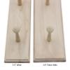 Unfinished Shaker Peg Rack - Solid Maple - Made in The USA (18" x 4.5" with 3 pegs, Round Over Edge Profile) view 2