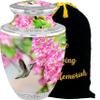Aesthetic Hummingbird Cremation Urns - Handcrafted Funeral Decorative Urns for Adult Male and Female Ashes - 200lbs Burial Urns with Velvet Bag view 1