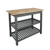 Casual Home Kitchen Island with Solid American Hardwood Top, Slate Gray, 40" W (373-932) view 1