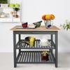 Casual Home Kitchen Island with Solid American Hardwood Top, Slate Gray, 40" W (373-932) view 4