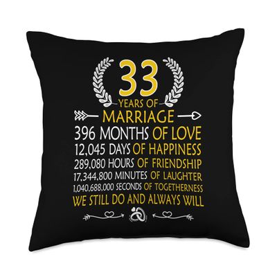 33 Years Of Marriage We Still Do - 33rd Wedding Anniversary Throw Pillow