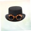 LABRIMP Fashion British Gentleman Hat Party Jazz Cap Silver Glasses Unisex Carnival Hat for Men and Women view 2