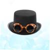LABRIMP Fashion British Gentleman Hat Party Jazz Cap Silver Glasses Unisex Carnival Hat for Men and Women view 3