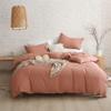 PANDATEX Dusty Pink Linen-Textured Rayon, Cotton, Linen Blend Duvet Cover Set, Pre-Washed Soft Breathable Full Size Duvet Cover for Hot Sleepers, Natural Organic Duvet Cover with 2 Pillowcases view 2