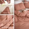 PANDATEX Dusty Pink Linen-Textured Rayon, Cotton, Linen Blend Duvet Cover Set, Pre-Washed Soft Breathable Full Size Duvet Cover for Hot Sleepers, Natural Organic Duvet Cover with 2 Pillowcases view 4