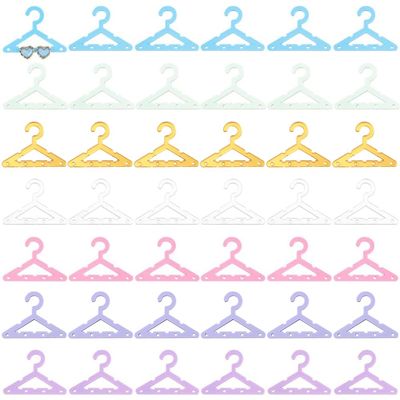 PH PandaHall 42pcs Clothes Hanger Earring Holder Necklace Mini Hanger Rack Jewelry Display Dangle Earring Hanging Organizer Acrylic Ear Studs Display Rack for Retail Show Personal Exhibition