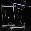 Acrylic Desktop Lightsaber Stand, 3-Tier Horizontal Stepped Display Rack for Most Lightsabers, Crystal Clear Tabletop Showcase for Hilt Collection, Multi-Tier Standing Holder for Sabers1 set view 4