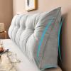 BAGASI Triangular Reading Pillow Large Bolster Headboard Backrest Positioning Support Wedge Pillow for Day Bed Bunk Bed with Removable Cover,Yellow,150 * 50 * 20cm view 2