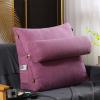BAGASI Reading and TV Pillow, Back Wedge Cushion Pillow with Adjustable Neck Pillow and Pockets, Home Bedrest Reading Pillow, Back Support Pillow,Purple,60 * 50 * 20cm view 1