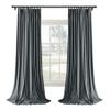 Macochico Pinch Pleated Blackout Curtain Drape with Liner Soft Velvet Thermal Insulated Room Darkening Window Curtain for Bedroom Living Room, Dark Grey, 84W x 84L, 2 Panels view 1