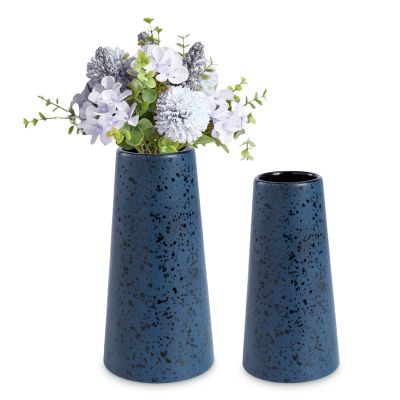 Bdor Ceramic Vase, Flower Vase Set of 2, Blue Vase for Room Decor, Modern Farmhouse Home DCor Accents, Living Room Decor, Book Shelf, Mantel and Minimalism Dining Coffee Table Decor.