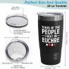 Euchre Stainless Tumbler Black 20oz - Tears of The Pople I Beat at Euchre - Gift for Euchre Card Game Set Score Keepers Lovers Player Party Supplies view 3