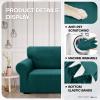 ZNSAYOTX 1 Piece Jacquard Chair Slipcovers for Living Room High Stretch Chair Covers with Arms Anti Slip Pets Friendly Couch Sofa Armchair Cover Furniture Protector (Small, New Pattern Blackish Green) view 3