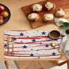 4th of July Placemats Patriotic Stars Place Mats for Dining Room Dinner Table Red Stripes Washable Table Mats Independence Day Memorial Day Kitchen Decorations Set of 4 view 2