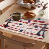 4th of July Placemats Patriotic Stars Place Mats for Dining Room Dinner Table Red Stripes Washable Table Mats Independence Day Memorial Day Kitchen Decorations Set of 4 view 3