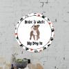 Bomehhjuli Welcome Sign Front Decor Funny Dog Round Metal Sign Home is Where My Dog is Wreath Metal Wall Art Chihuahua Paw Heart Pet Animal Unique Decoration Sign for Bar Pub Home Cafes Garage 9.2in view 3