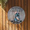 Bomehhjuli Welcome Sign for Wall Life is Better with Dogs Round Tin Sign Dachshund Dog Aluminum Sign Dog Lover Antique Wall Decor Art for Bar Cafe Garage Home 9.2in view 2