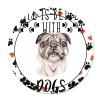 Bomehhjuli Welcome Sign Front Decor Round Metal Sign Life is Better with Dogs Wreath Metal Wall Art French Bulldog Dog Paw Heart 9.2in Pet Animal Artistic Decoration Sign for Cafes Bars Pubs Shop view 1