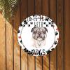 Bomehhjuli Welcome Sign Front Decor Round Metal Sign Life is Better with Dogs Wreath Metal Wall Art French Bulldog Dog Paw Heart 9.2in Pet Animal Artistic Decoration Sign for Cafes Bars Pubs Shop view 2