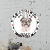 Bomehhjuli Welcome Sign Front Decor Round Metal Sign Life is Better with Dogs Wreath Metal Wall Art French Bulldog Dog Paw Heart 9.2in Pet Animal Artistic Decoration Sign for Cafes Bars Pubs Shop view 3