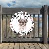 Bomehhjuli Welcome Sign Front Decor Round Metal Sign Life is Better with Dogs Wreath Metal Wall Art French Bulldog Dog Paw Heart 9.2in Pet Animal Artistic Decoration Sign for Cafes Bars Pubs Shop view 4