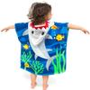 Florica Toddler Hooded Beach Towel Coverup Cape Kids Cotton Soft Quick Dry Absorbent Use for Swim Pool Bath Poncho Towels 2 to 6 Years Old Children 24"x 47" in Full-Length (Brave Shark) view 2