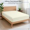 Cottington Lane 1 Piece King Size Fitted Sheet Only, Premium Hotel Quality Egyptian Cotton, 15 Inch Deep Pocket Bottom Sheets, Soft, Breathable, Cool & Crisp Bed Sheets, Ivory Solid view 4