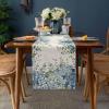 Table Runner Dresser Scarves, Farmhouse Eucalyptus Blue Hydrangea Plants Linen Table Runners 48 Inches Long,Non-Slip Washable Kitchen Dining Coffee Table Decor for Farmhouse Party Holiday Dinner view 2
