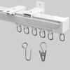 MaKefeile Ceiling Curtain Track, Heavy Duty Curtain Tracks System for Room Divider, Wall Mount Sliding Curtain Rail with Clip and Hooks Set for Living Room, Bedroom, Shower, Outdoor, White, 15ft-18ft view 1