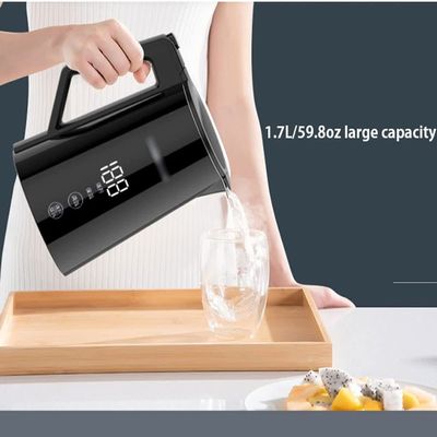 Water Kettle 1.7L/59.8OZ Electric Kettle, Smart Temperature Digital Design Tea Kettle, Double Wall Structure Hot Water Boiler, Black Electric