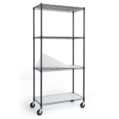 CAPHAUS NSF Heavy Duty Wire Shelving w/Wheels, Leveling Feet & Liners, Storage Metal Shelf, Garage Shelving Storage, Utility Wire Rack Storage Shelves, W/White Clear Liner, 36 x 18 x 76 4-Tier