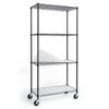 CAPHAUS NSF Heavy Duty Wire Shelving w/Wheels, Leveling Feet & Liners, Storage Metal Shelf, Garage Shelving Storage, Utility Wire Rack Storage Shelves, W/White Clear Liner, 36 x 18 x 76 4-Tier view 1