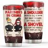 Custom Partners In Crime Tumbler Besties Best Friends Cup Christmas Birthday Gifts For Besties Woman Her Best Friends Tumbler on Birthday Christmas view 1