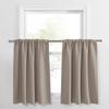 PONY DANCE Blackout Window Curtains - Rod Pocket Window Treatments Curtain Panels/Draperies Room Darkening Noise Reducing Home Fashion, Wide 42 x Long 36 inches, Light Taupe, One Pair view 1