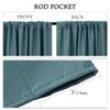 PONY DANCE Slate Blue 36 inch Length Curtains - Room Darkening Kitchen Solid Thermal Draperies Rod Pocket Short Panels Drapes for Bedroom Window Treatments, 42 W by 36-inch L,Slateblue, 2 PCs view 3