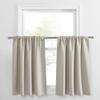 PONY DANCE Cream Draperies & Curtains - Room Darkening Rod Pocket Top Thermal Insulated Noise Reducing Short Curtain Panels for Kitchen Bedroom, 42 Wide x 36 Inches Long, Cream, 2 PCs view 1
