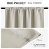 PONY DANCE Cream Draperies & Curtains - Room Darkening Rod Pocket Top Thermal Insulated Noise Reducing Short Curtain Panels for Kitchen Bedroom, 42 Wide x 36 Inches Long, Cream, 2 PCs view 2