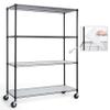 CAPHAUS NSF Commercial Grade Heavy Duty Wire Shelving w/Wheels, Leveling Feet & Liners, Storage Metal Shelf, Garage Shelving Storage, Utility Wire Rack Storage Shelves, 48 x 18 x 76 4-Tier w/Liner view 1